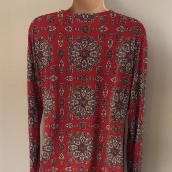 LONF SLEEVE V NICK CRISSCROSS AND GATHER TOP - Picture 2 of 4